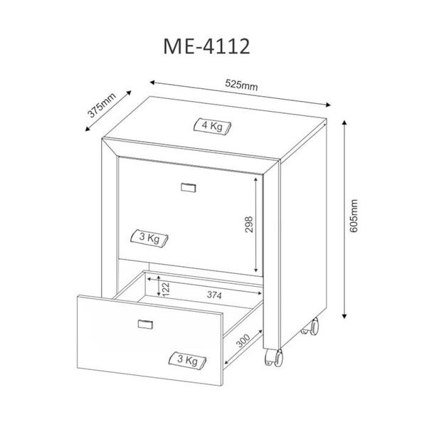 Imagem de Gaveteiro Para Pasta Suspensa ME4112 Rustico Tecno Mobili