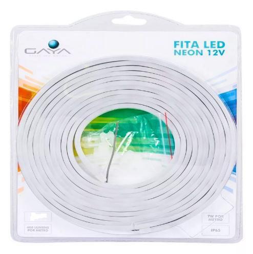 Gaya Fita Led Neon 12v Slim 7w 6000k Rolo 5 metros Imagem de Gaya Fita Led Neon 12v Slim 7w 6000k Rolo 5 metros