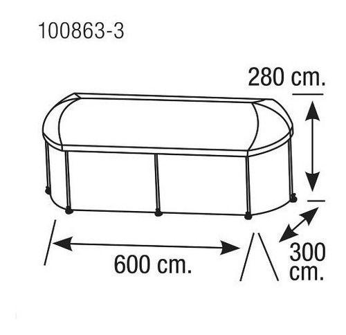 Imagem de Gazebo Pergolado Oval Com Cortina - 300x600x280cm - Dubai