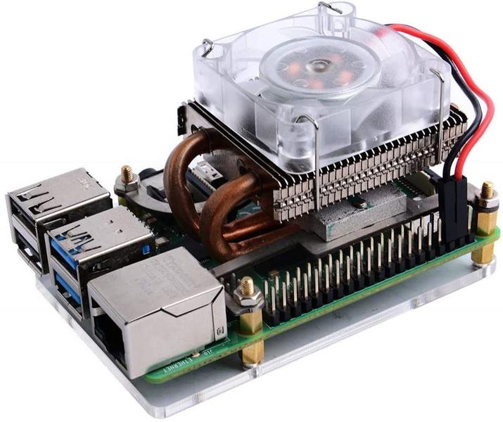 Imagem de GeeekPi Raspberry Pi 4 Fan, Raspberry Pi Low-Profile CPU Cooler com RGB Cooling Fan e Raspberry Pi Heatsink para Raspberry Pi 4 Modelo B &amp Raspberry Pi 3B+ &amp Raspberry Pi 3 Modelo B (Prata)