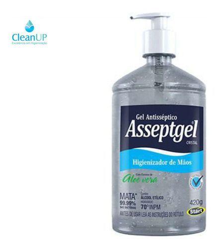 Imagem de Gel Antisséptico Higienizador De Mãos 420g Asseptgel Kit C/6