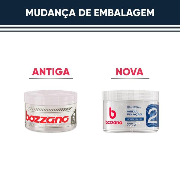 Imagem de Gel Bozzano Condicionante Fixação Média com Aspecto Molhado 300g