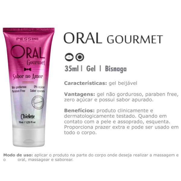 Imagem de Gel CHICLETE Oral Gourmet Beijável Intimo Pessini 35ml