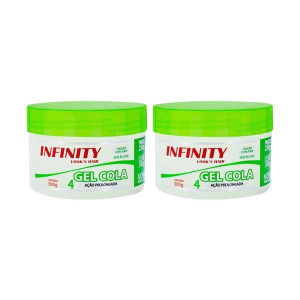 Imagem de Gel Cola Infinity Looks Verde 300G - Kit Com 2Un