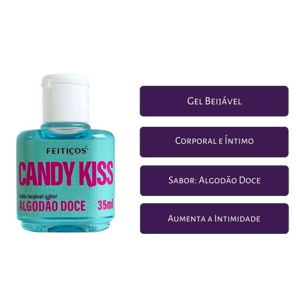 Imagem de Gel Corporal Intimo Beijável Candy Kiss Algodão Doce 35ml