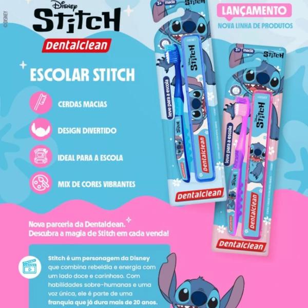 Imagem de Gel dental + escova de dente + flosser -stitch - dentalclean