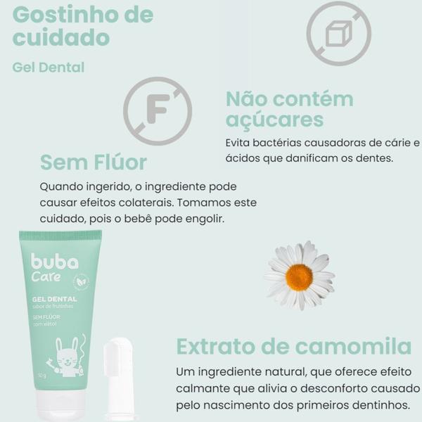 Imagem de Gel Dental Sem Flúor C/ Escova Massageadora Sabor Frutinhas 16563 Buba Care