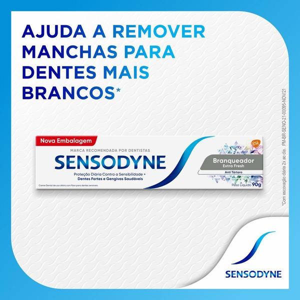 Imagem de Gel Dental Sensodyne Limpeza Profunda e Sensodyne Branqueador Extra Fresh 90g Cada