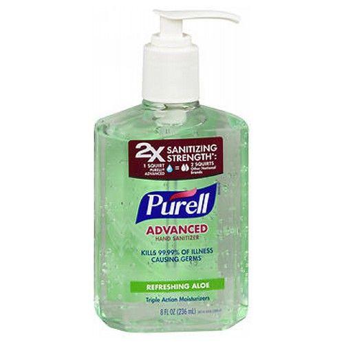 Imagem de Gel desinfetante para as mãos avançado Purell com bomba de aloe 8 oz da Purell (pacote com 4)