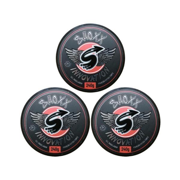 Gel Fixador Shoxx Innovation 240G - Kit Com 3Un Imagem de Gel Fixador Shoxx Innovation 240G - Kit Com 3Un