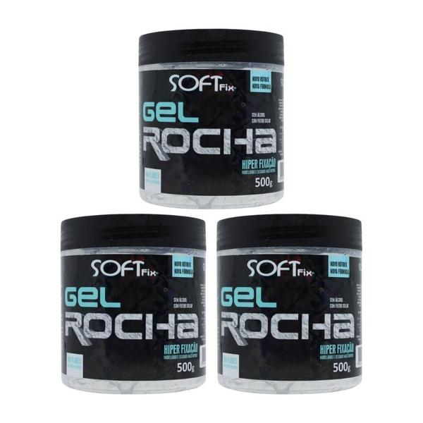 Imagem de Gel Fixador Softfix Rocha 500G - Kit Com 3Un