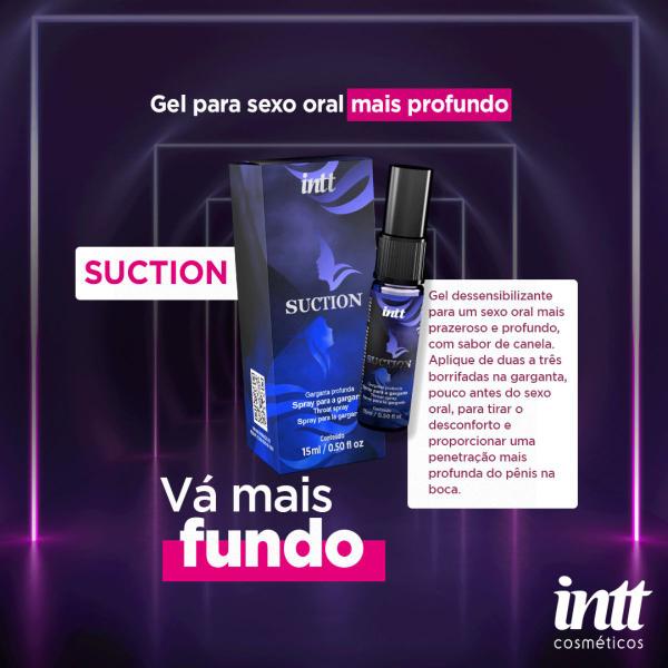 Gel Garganta Profunda Suction Oral - 15ml - INTT Imagem de Gel Garganta Profunda Suction Oral - 15ml