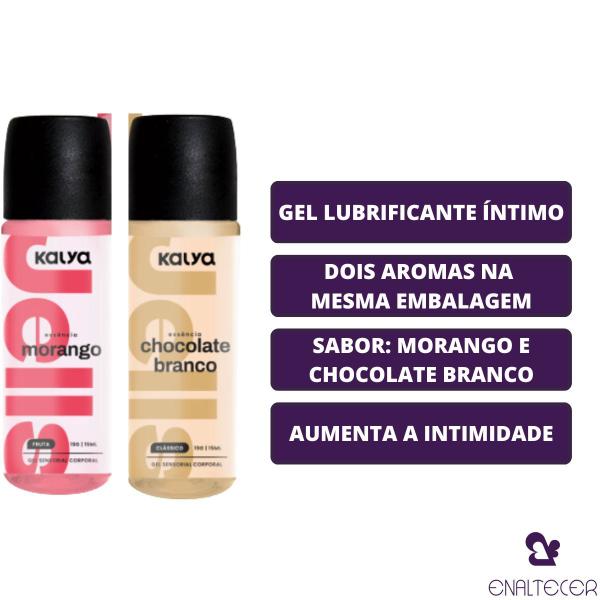 Imagem de Gel HOT DUO Morango e Chocolate Intimo Beijável Kalya 35ml