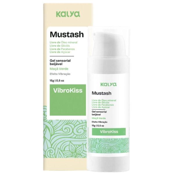 Imagem de Gel Intimo Beijável Comestivel Maça Verde Vibrokiss Mustash Kalya 15g