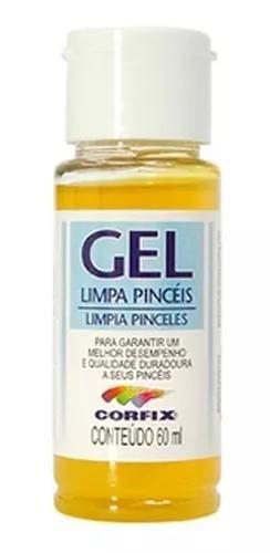 Imagem de Gel Limpa Limpeza Pincéis Corfix 60ml + pincel fino detalhe