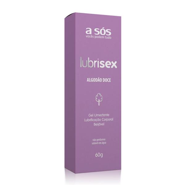 Imagem de Gel Lubrificante Beijável Lubrisex Algodão Doce - 60g