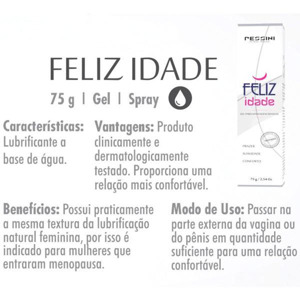 Imagem de GEL LUBRIFICANTE FELIZ IDADE conforta a relação relaxa 75G