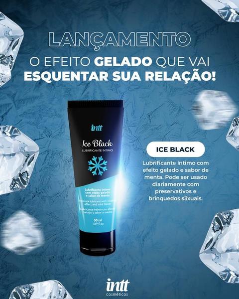 Imagem de Gel Lubrificante Ice Black Menta 50ml Intt À Base d'Água Gela e Aquece - 2un