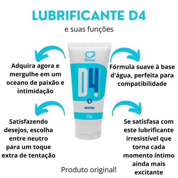 Imagem de Gel Lubrificante Íntimo Beijável A Base De Agua D4 60g - Sexy Fantasy  Sex Shop Produtos Adultos