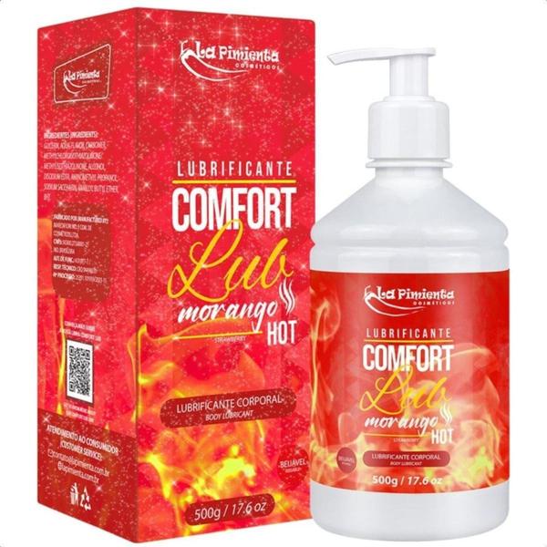 Imagem de Gel Lubrificante Íntimo Comfort Lub Hot Aquece Morango La Pimienta - 500g