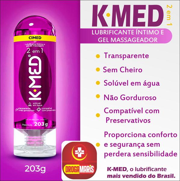 Imagem de Gel Lubrificante Intimo e Gel para Massagens K Med 2 Em 1 203g