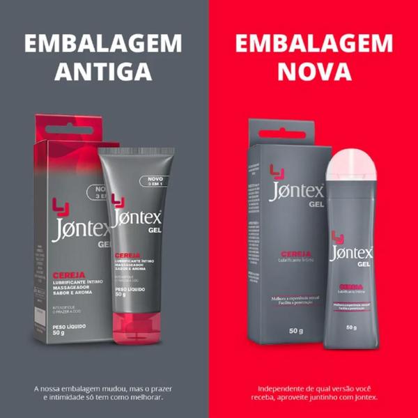 Imagem de Gel Lubrificante Íntimo Jontex Sabor Cereja 3 em 1 50g