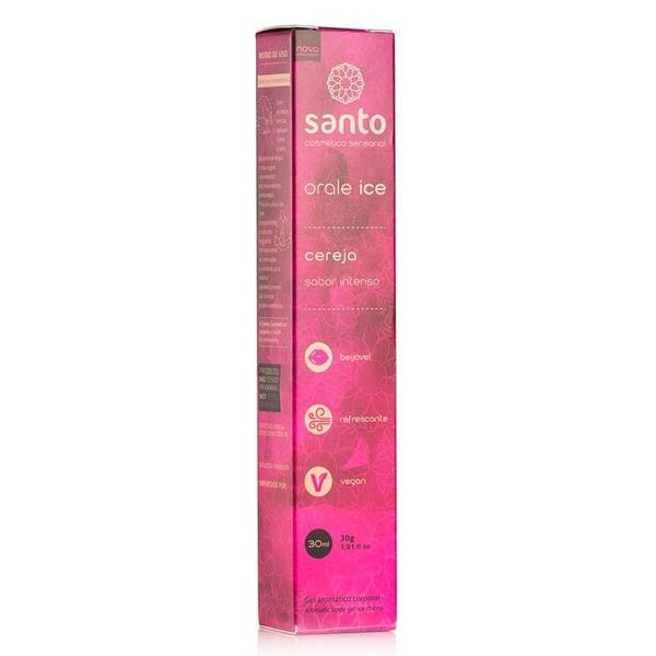 Imagem de Gel Lubrificante Térmico Beijável Sabor Cereja 30 Ml Orale Ice Santo Cosméticos