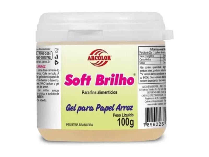 Imagem de Gel Papel Arroz Soft Brilho Arcolor 100g