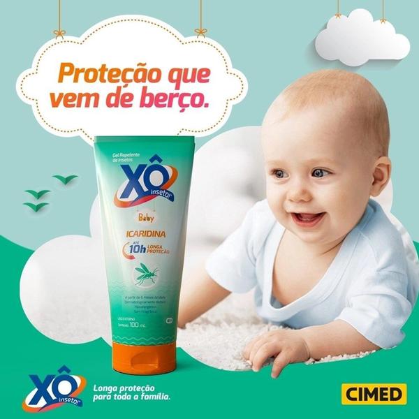 Gel Repelente Insetos Bebê Baby 10h Proteção Xô Inseto 100ml - Xô Insetos Imagem de Gel Repelente Insetos Bebê Baby 10h Proteção Xô Inseto 100ml