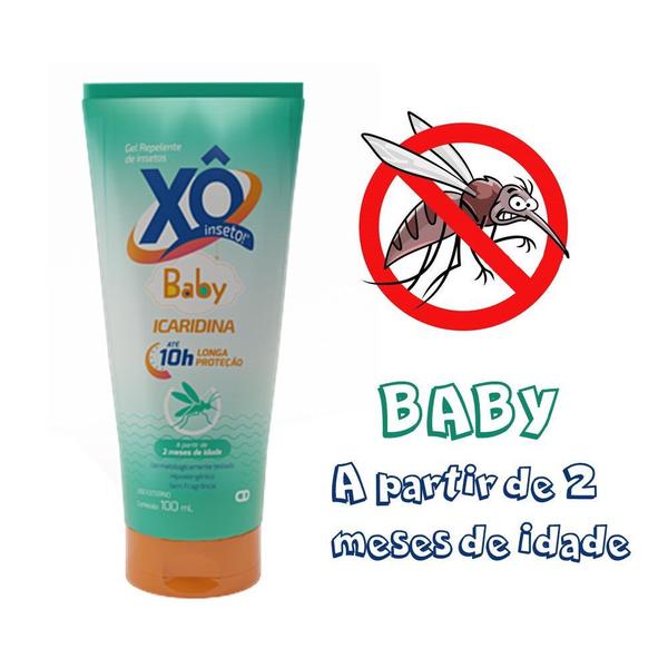 Gel Repelente Insetos Bebê Baby 10h Proteção Xô Inseto 100ml - Xô Insetos Imagem de Gel Repelente Insetos Bebê Baby 10h Proteção Xô Inseto 100ml