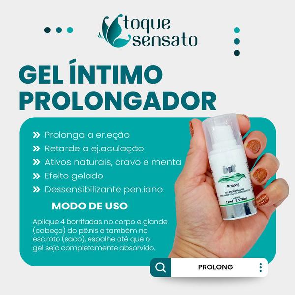 Imagem de Gel Retardante Íntimo Masculino Prolong 17ml Intt