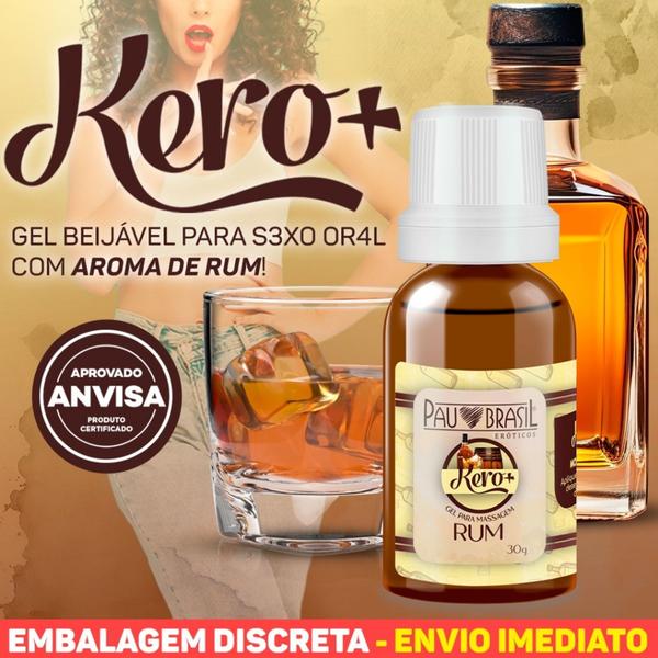 Imagem de Gel térmico beijável kero + para sexo oral 13 sabores com sensação hot e ice 30ml pau brasil