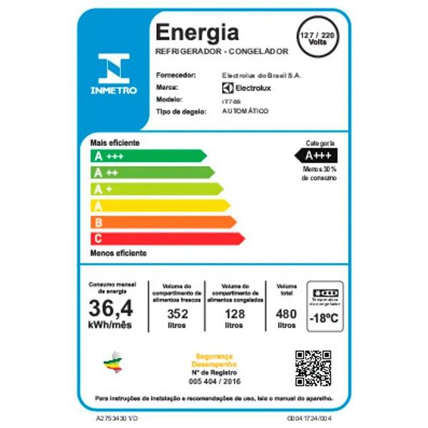 Imagem de Geladeira 2 Portas Electrolux Frost Free Inverter 480 Litros Efficient - IT70S