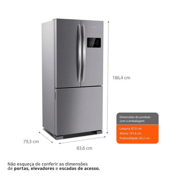 Imagem de Geladeira Brastemp French Door Frost Free A+++ 554L Inox BRO85AK