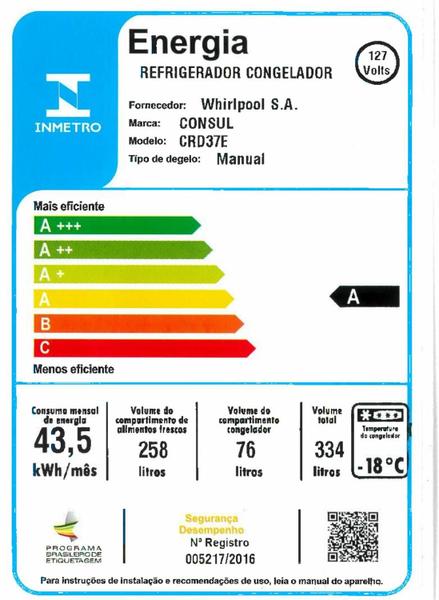 Imagem de Geladeira Consul Cycle Defrost Duplex 334 litros Branca com Freezer Supercapacidade - CRD37EB