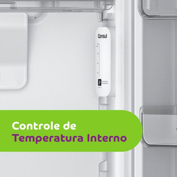 Imagem de Geladeira Consul Frost Free Duplex 410 litros com Espaço Flex cor Inox Com Controle Interno de Temperatura CRM50HK