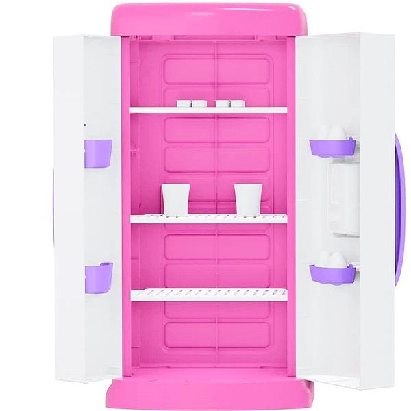 Geladeira de Brinquedo Master Rosa + 9 Acessórios Original - Gala Imagem de Geladeira de Brinquedo Master Rosa + 9 Acessórios Original