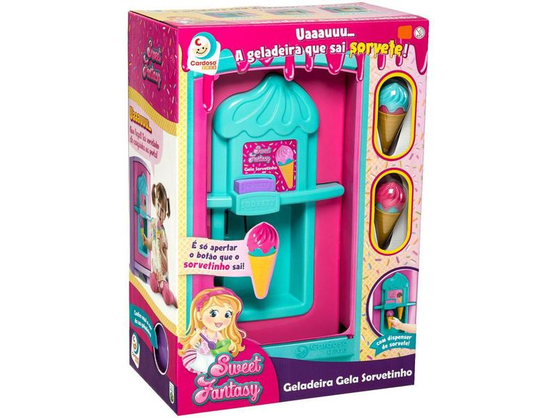 Imagem de Geladeira de Brinquedo Sweet Fantasy - Gela Sorvetinho 8 Peças Cardoso Toys