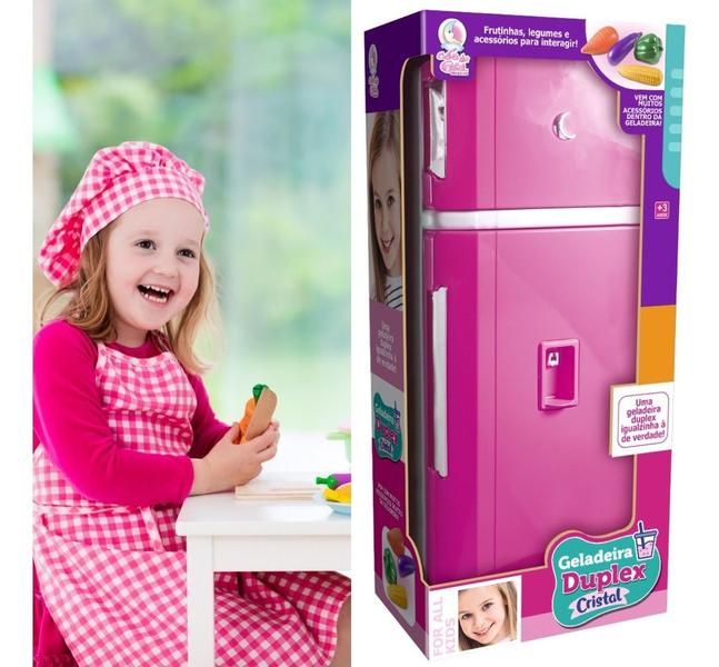 Imagem de Geladeira Duplex Brinquedo Cozinha Infantil Grande Criança