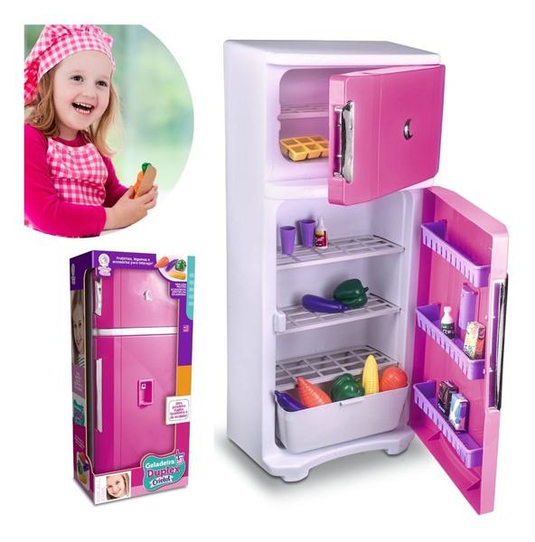 Imagem de Geladeira Duplex Brinquedo Cozinha Infantil Grande Criança