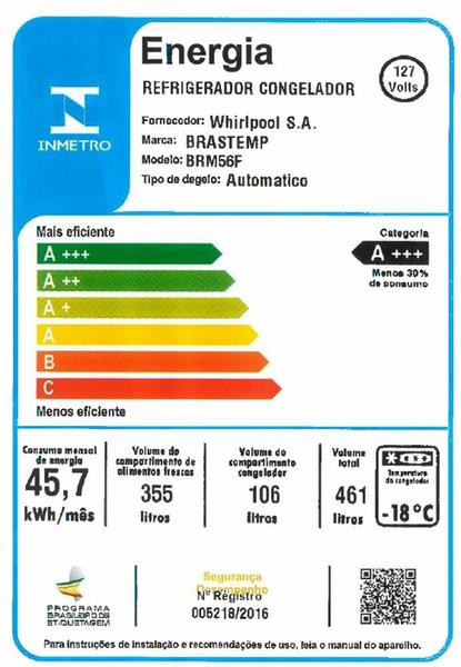 Imagem de Geladeira Duplex Frost Free 461 litros A+++ cor Inox com tecnologia Turbo Control e Fresh Box - BRM56FK