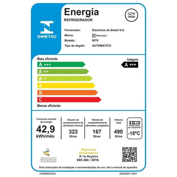 Imagem de Geladeira Electrolux 490 Litros IB7S Duplex Frost Free Inverse Platinum