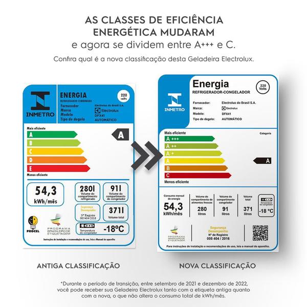 Imagem de Geladeira Electrolux Frost Free 371L Turbo Congelamento Duplex Cor Inox (DFX41)