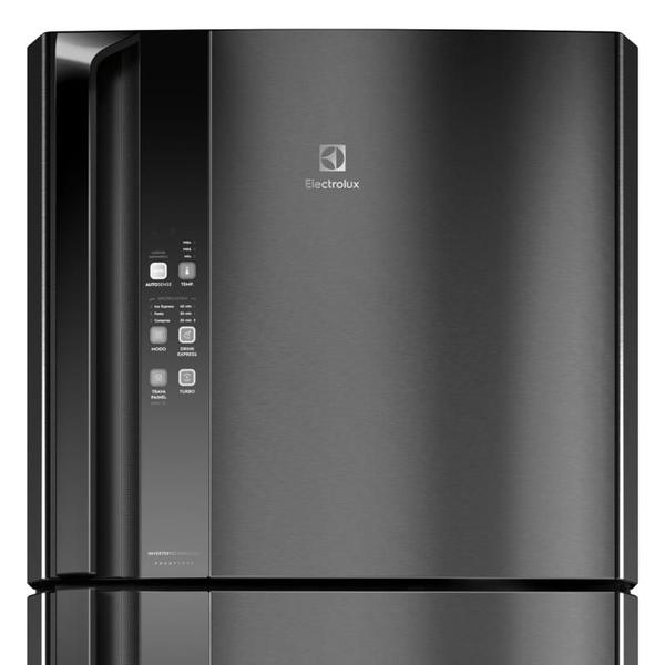 Imagem de Geladeira Electrolux Frost Free Inverter 431L AutoSense Duplex Cor Black Inox Look (IF55B)