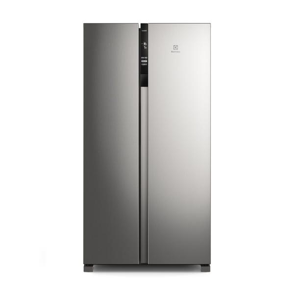 Imagem de Geladeira Electrolux Frost Free Inverter 435L Efficient com AutoSense Side by Side cor Inox Look (IS4S)