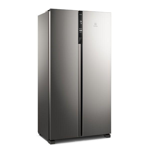 Imagem de Geladeira Electrolux Frost Free Inverter 435L Efficient com AutoSense Side by Side cor Inox Look (IS4S)