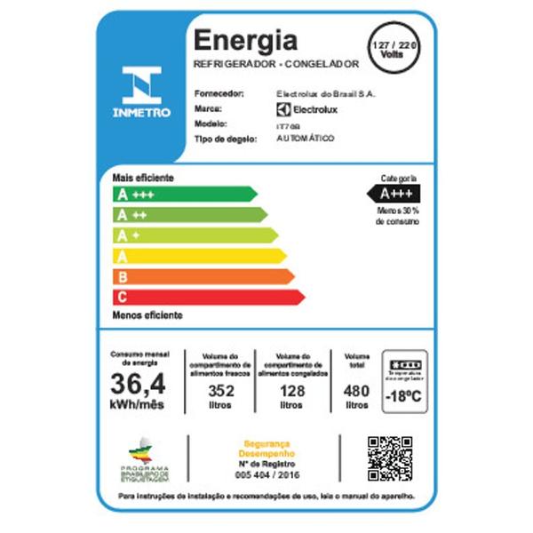 Imagem de Geladeira Electrolux Frost Free Inverter 480L Efficient com AutoSense SmartBivolt Duplex cor Black Inox Look (IT70B)