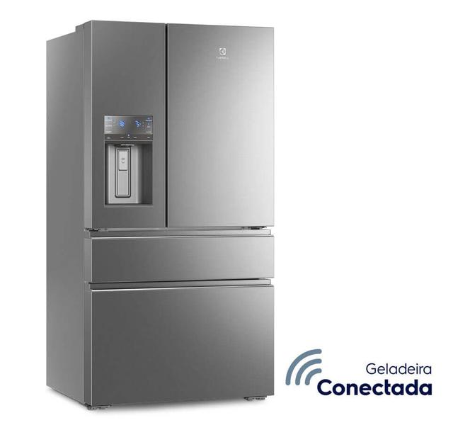 Imagem de Geladeira Electrolux Frost Free Inverter 540L FlexiSpace Conectada Wi-fi 3 Portas Cor Inox (DM91X)