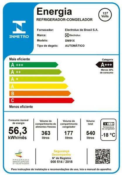 Imagem de Geladeira Electrolux Frost Free Inverter 540L FlexiSpace Conectada Wi-fi 3 Portas Cor Inox (DM91X)