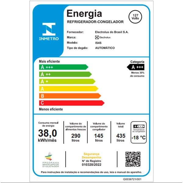 Imagem de Geladeira Electrolux Frost Free IS4S 435L